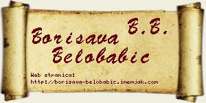 Borisava Belobabić vizit kartica